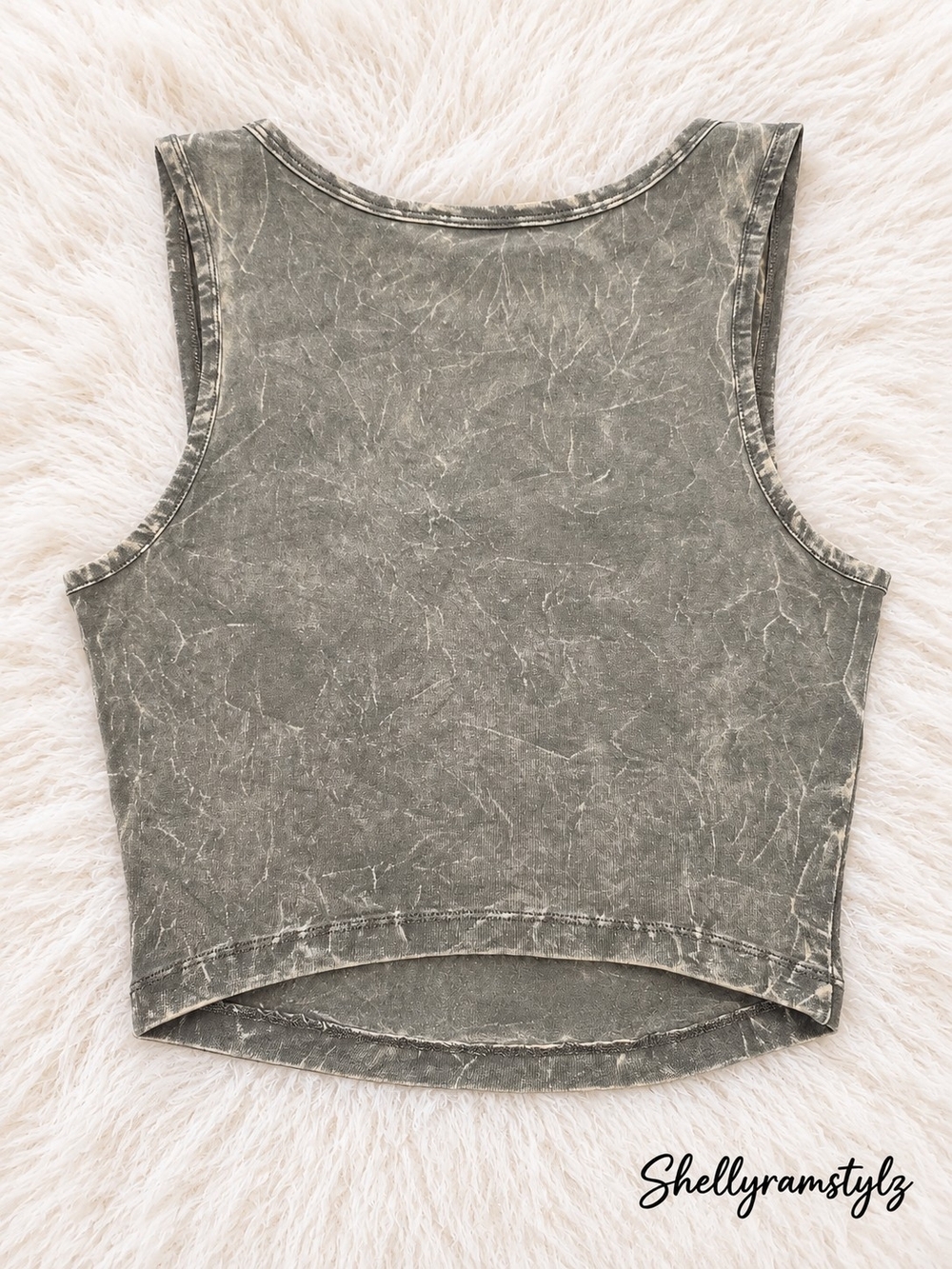 Zenana Mineral Wash Square-Neck Crop Tank - Picture 3 of 3